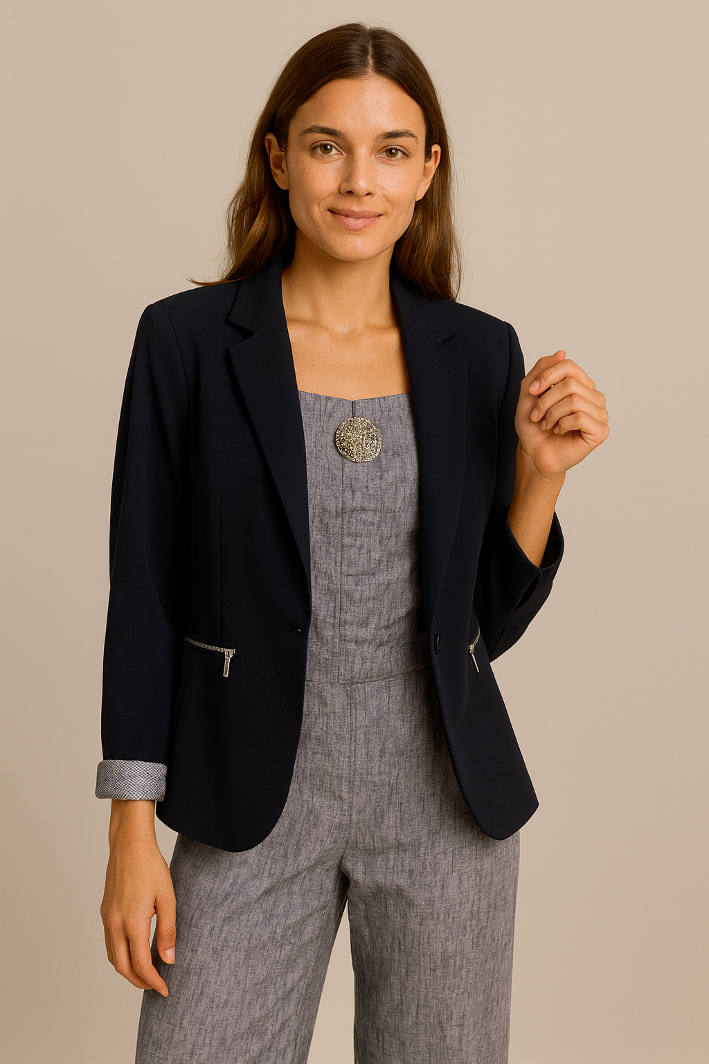 Xhaketë Elegante me Ngjyrë të Errët